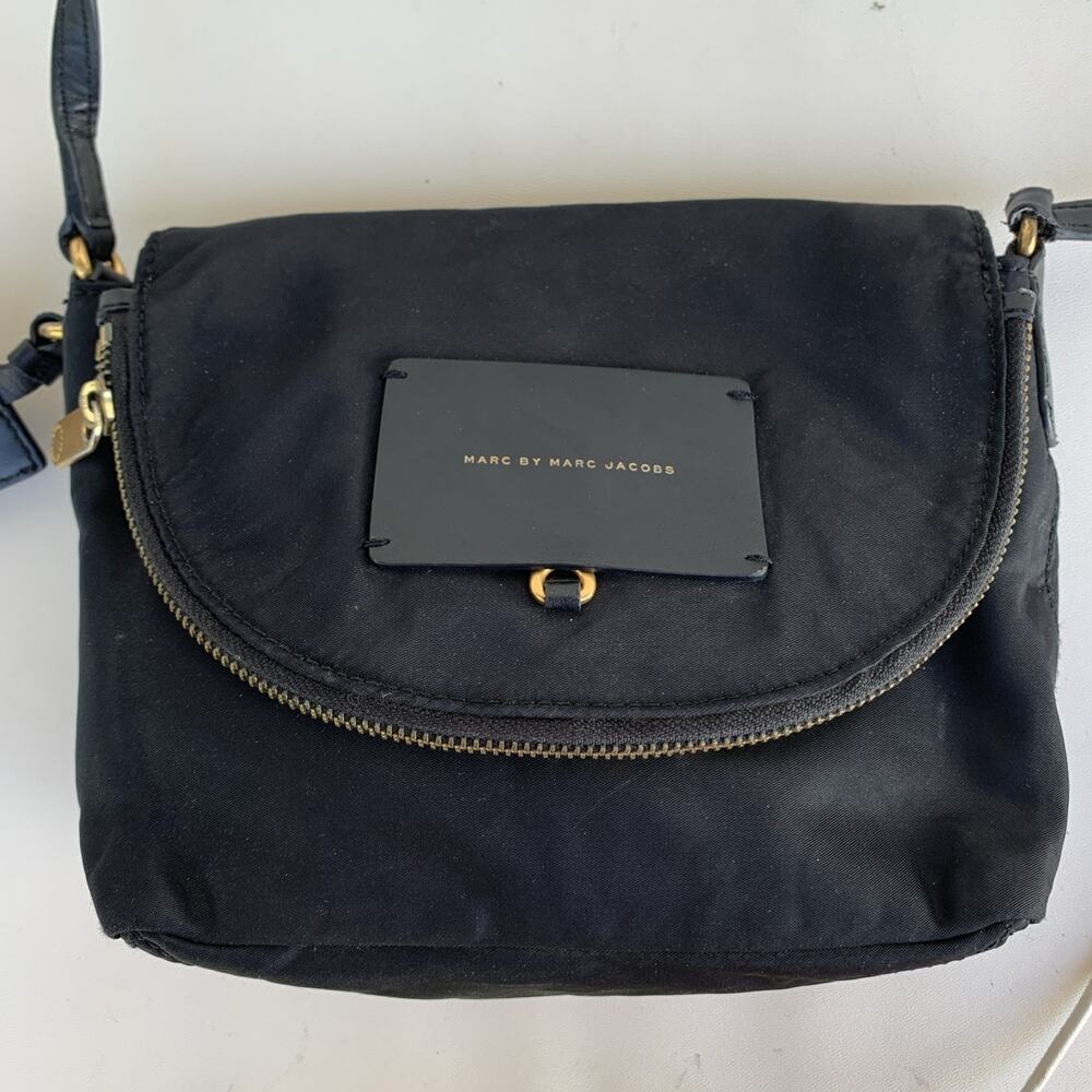 Marc Jacob’s Nylon Messenger Bag Flap Top Crossbody Black